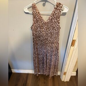 Tahari Black and Brown Animal Print Dress